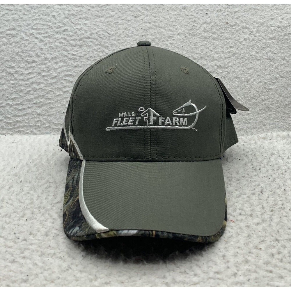 Mills Fleet Farm Camo Baseball Hat‎ Walleye Fishoflage Fishing Outdoors Hunting